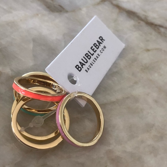 BaubleBar Nohea Rings Stackable Ring Set (Set of 5) - Picture 4 of 8